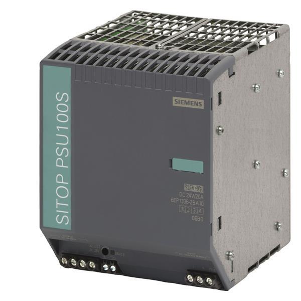 Siemens 6EP13362BA10 SITOP PSU100S 20A   geregelte Stromvers. Eing. 24VDC/20A