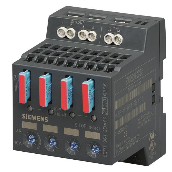 Siemens 6EP19612BA00 SITOP SELECT        4 Kanaliges Diagnosemodul Ausg.24VDC/10A