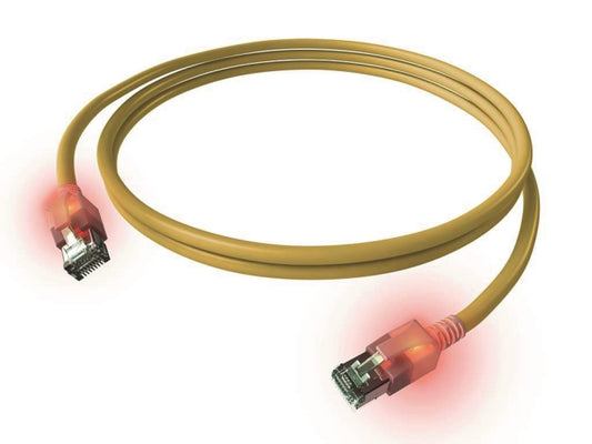 EasyLan DualBoot Kat.6A    CS1OYADAD0020 LED Patchkabel geschirmt gelb 2,0m