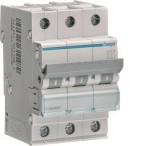 Hager Leitungsschutzschalter      MCN350 3polig 6kA C-50A 3M