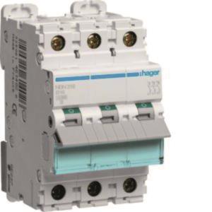 Hager Leitungsschutzschalter      NBN316 3polig 10kA/15kA B-16A 3M