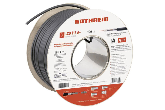 KATH Koaxialkabel 100m    LCD 115 A+/100     Ring halogenfrei schwarz