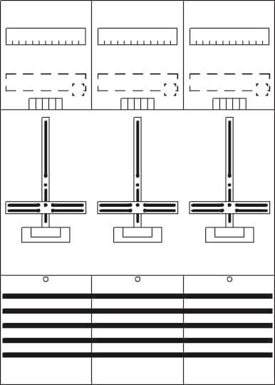 Striebel Komplettfeld 3 Zähler    DF37C3 bestückt und vorverdrahtet  1050mm BH3