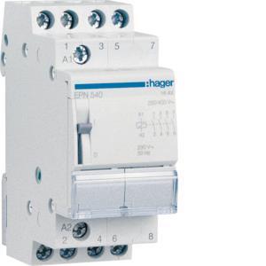 Hager Fernschalter 4Schließer     EPN540 230VAC 110VDC 16A 2PLE