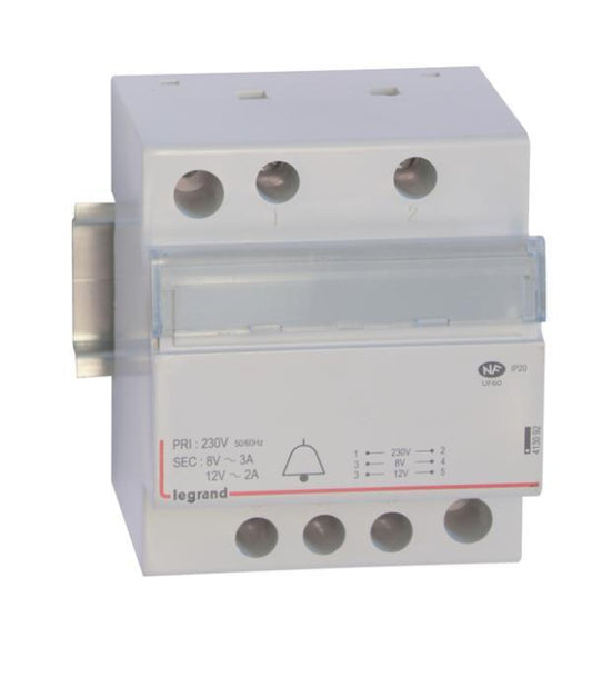Legrand 413092 Klingeltrafo 2/3A 24VA    prim.230VAC sek.12/8VAC Strom 4TE