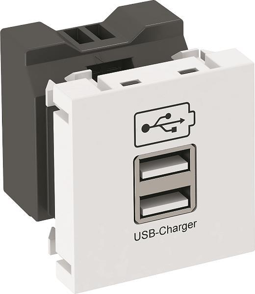 OBO MTG-2UC2.1 RW1 USB Ladegerät m.2.1 A Ladestrom 45x45mm PC rws 6105300