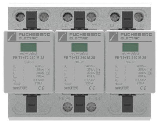 FUCHS Kombiableiter Typ 1+2       504620 75 kA, 3+0-Schaltung FE T1+T2 260 TNC 25
