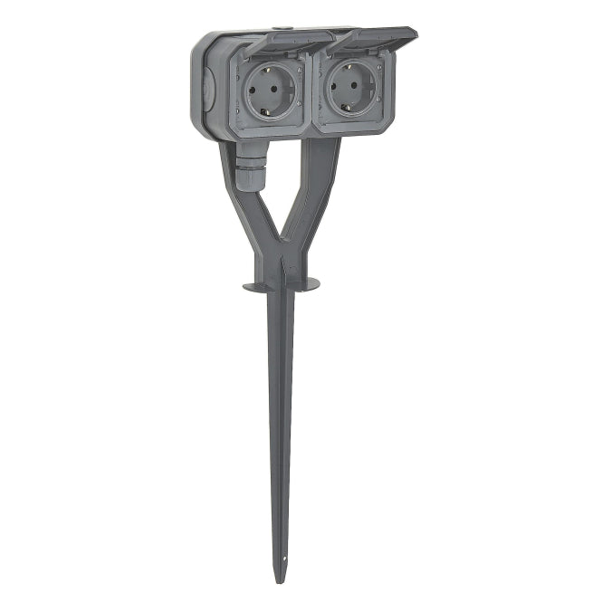 Legrand 069759L Plexo New Gartenpfahl    Steckdose 2fach IP44 IK08 grau