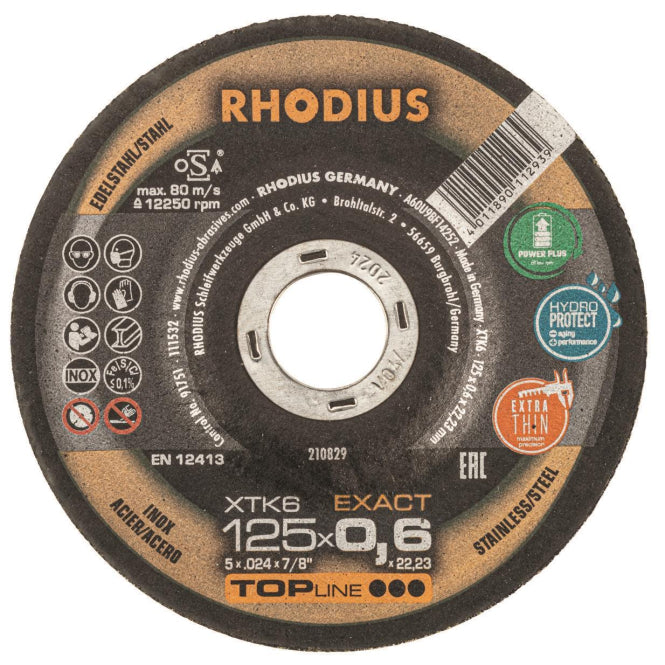 Rhodius Trennscheibe XTK 6        210828 115x0,6x22,23 Extradünn        Edelstahl