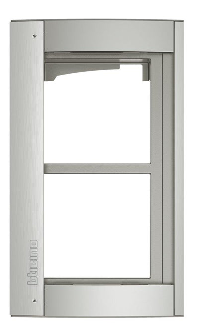 BTicino 350221 Abdeckrahmen 2M m.Träger  f.Türstation SFERA Aluminium Allmetal