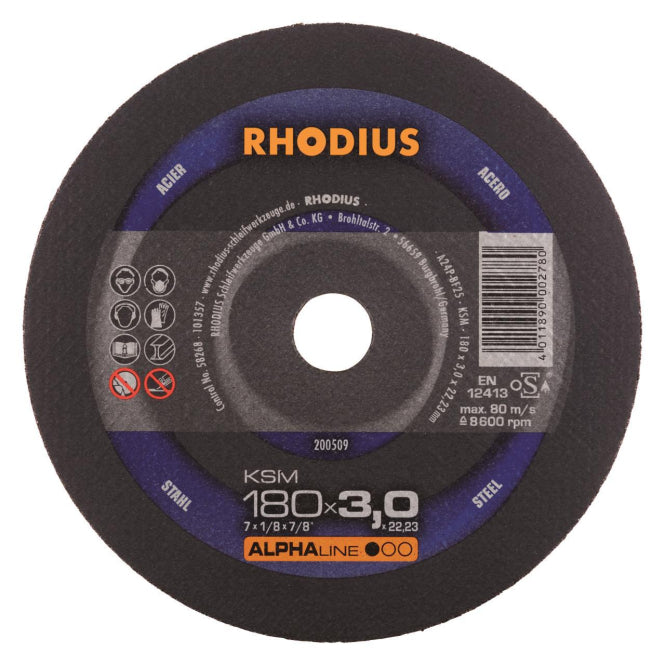 Rhodius Trennscheiben KSM         200509 180x3,0x22,23                      Stahl