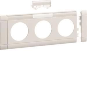 Hager Blende 3fach Steckdose GB080319016 hfr OT80mm beschriftbar verkehrsweiß