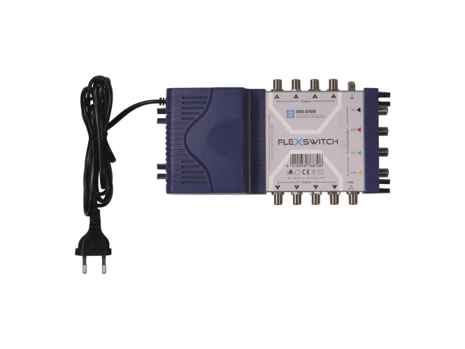 WISI FLEXSWITCH Multischalter    DXS0508     5in8 aktiv mit Netzteil