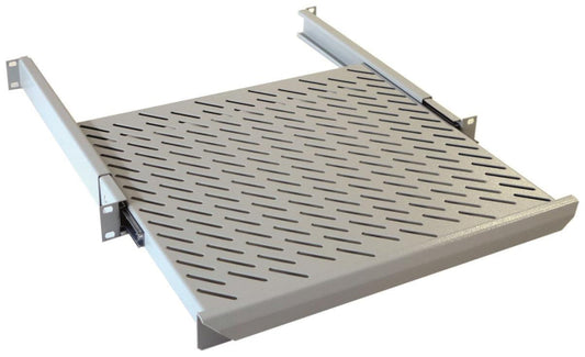 SST 19" Fachboden 1HE perf.    ZAF 54012    Teleskop Auflage400 Einbau 380-625mm