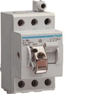 Hager Kompaktschalter 63A         SH363S 3Schließer 400VAC sperrbar 2,5PLE