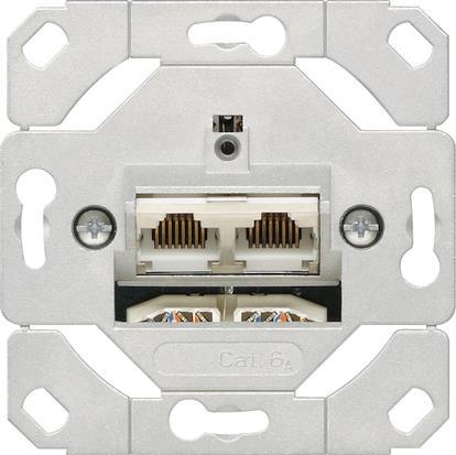 GIRA 245200 Netzwerk Cat.6A 2fach        Einsatz Anschlussdose