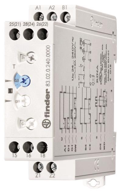 Finder Multifunktionszeitrelais          83.02.0.240.0000 2W 12A 24-240VAC/DC