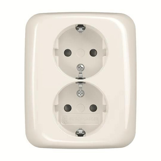 BJ SCHUKO  Doppelsteckdose  202 EUJB-214 volle Abdeckung EBS