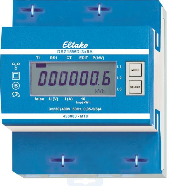 Eltako Drehstromzähler  DSZ15WD-3x5A MID (V) MID geeicht 3x5A            28305015