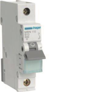 Hager Leitungsschutzschalter      MBN110 1polig 6kA B-10A 1M