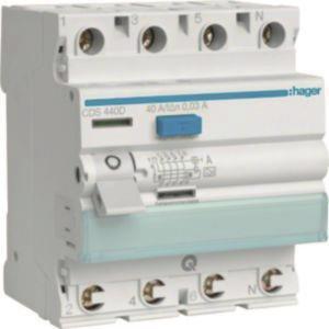 Hager Fi-Schalter 4polig 6kA 40A CDS440D ** 30mA Typ A QuickConnect