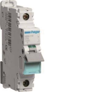 Hager Leitungsschutzschalter      NDN116 1polig 10kA/15kA D-16A 1M