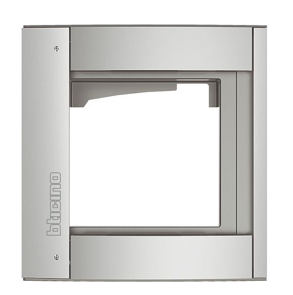 BTicino 350211 Abdeckrahmen 1M m.Träger  f.Türstation SFERA Aluminium Allmetal
