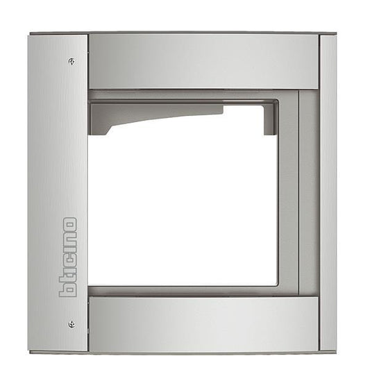 BTicino 350211 Abdeckrahmen 1M m.Träger  f.Türstation SFERA Aluminium Allmetal