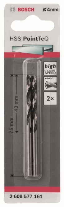 Bosch HSS-Spiralbohrer PointTeQ          4,0x75/43mm                   2608577161
