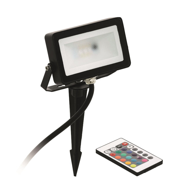 EGLO LED-Strahler RGB/W 3000K      98185 IP44 10W 900lm Fernbedienung + Erdspiess