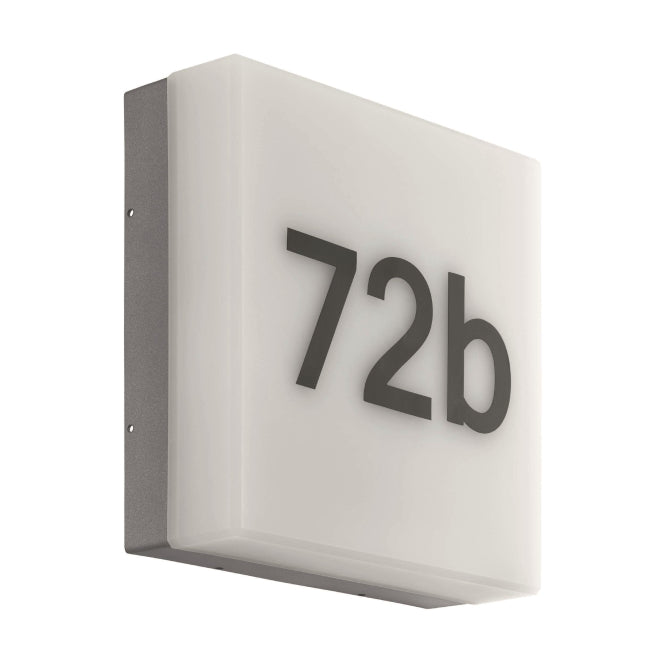 EGLO LED-Hausnummernleuchte IP44   97289  8W 820lm 3000K anthrazit m.Dae.Sensor
