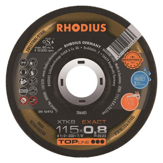 Rhodius Trennscheibe XTK 8        206683 115x0,8x22,23 Extradünn        Edelstahl