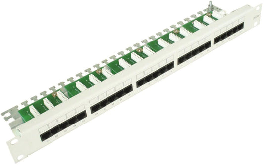 CobiNet 120553 Telefonieverteilerfeld    Kat.3 25xRJ45 19z 1HE o.V-Kanal RAL7035