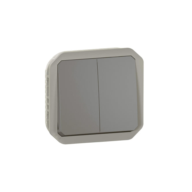 Legrand 069805L Plexo New Einsatz IP44   2xWechsel grau f. Einbau in Gehäuse
