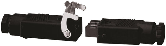 SOMFY Hirschmann Stecker + Kupplung KIT  inkl. Sicherungsbügel, schwarz