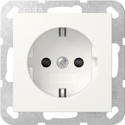GIRA 445303 SCHUKO-Steckdose m.Shutter   System 55 Reinweiß glänzend