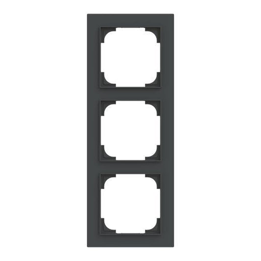 BJ Abdeckrahmen 3-fach schwarz  1723-45M matt Busch-art linear