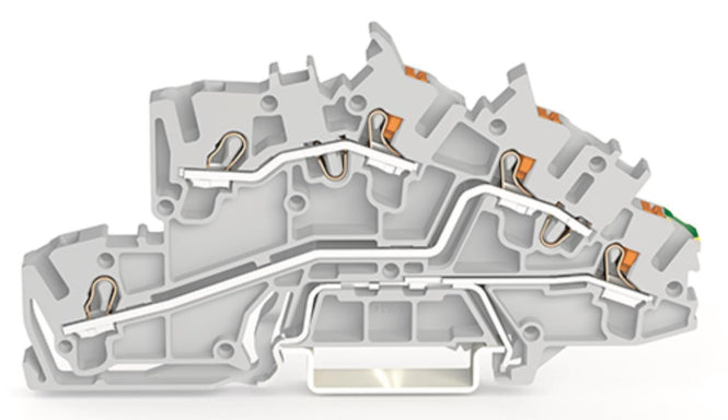 WAGO 2203-7545 Installationsetagen-      klemme,L/L/PE,Erdgeschoss grün-gelb,grau