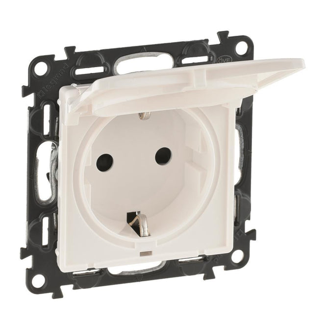Legrand 753117 Schuko Steckdose Klappd.  m.erh.Ber.schutz Valena Life ultraweiß