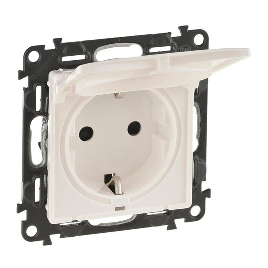 Legrand 753117 Schuko Steckdose Klappd.  m.erh.Ber.schutz Valena Life ultraweiß