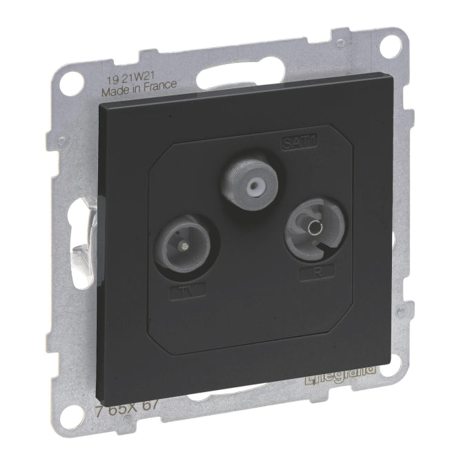Legrand 765467 SEANO Einzeldose TV-R-SAT f.HD-TV in der Farbausführung Anthrazit