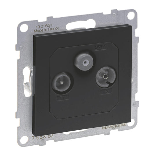 Legrand 765467 SEANO Einzeldose TV-R-SAT f.HD-TV in der Farbausführung Anthrazit