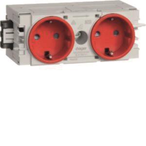 Hager Steckdose 2fach m.Wago  GS20003020 ** C-Profil verkehrsrot