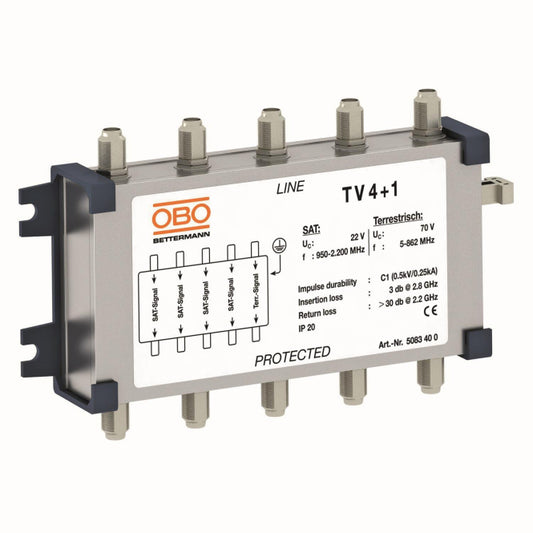 OBO TV 4+1 Überspannungsschutzgerät      f.Sat-Technik 70V 5083400