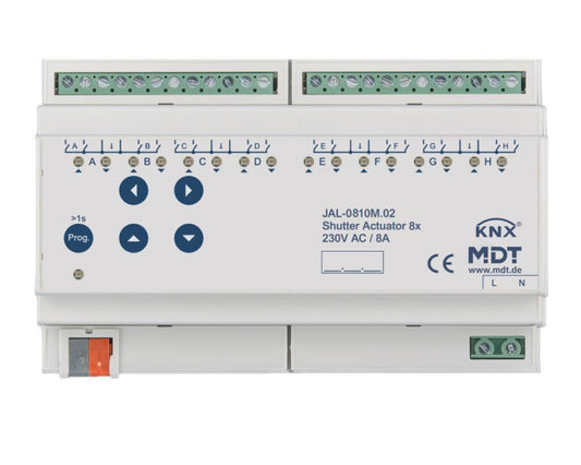 MDT Jalousieaktor 8-fach mit             Fahrzeitmessung 8TE REG 10A 230VAC JAL-