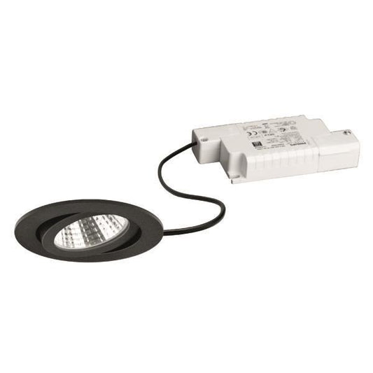 BRUM Einbaustr. rund 6W mattschwarz BB03 640lm 3000K DA68 ET36 inkl dim. Konvert