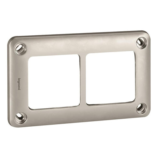 Legrand 077852 Rahmen 2-fach waagerecht/ senkrecht Soliroc IP55 IK10 grau