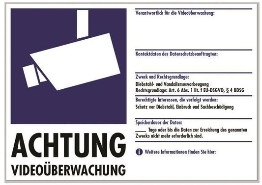 INDEXA Warnaufkleber:Video-      WAK-V51 überwachung DIN A5 40205