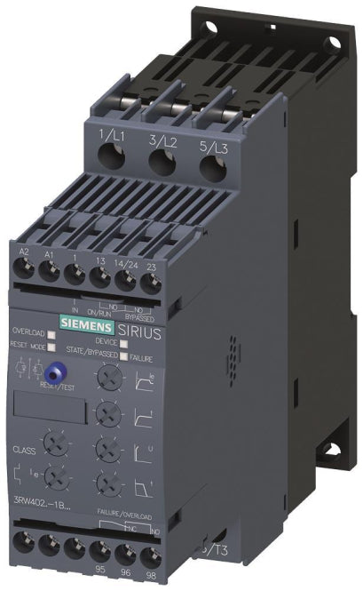 Siemens 3RW40271BB14 Sanftstarter S0     32A 15kW/400V 40°C 110-230VAC/DC Schraub