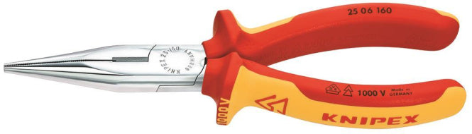 Knipex VDE-Flachrundzange 160mm  2506160 mit Schneide                      gerade